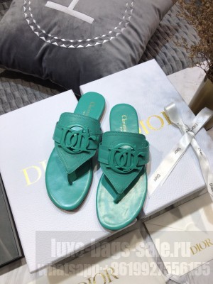 Christian Dior 30 MONTAIGNE Flip-Flop Green Calfskin sandals 2021 Collection