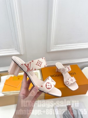 Louis Vuitton Silhouette 5.5cm in Monogram Leather Pink Slide Mule 2023 