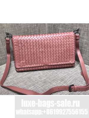 Bottega Veneta Intrecciato Nappa Clutch/Crossbody Bag Pink 