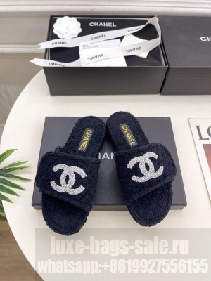 Chanel CC Logo Towel Slide black 2025