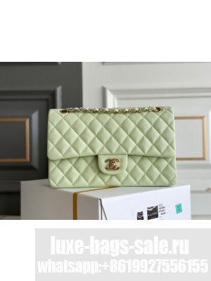 CHANEL CLASSIC 11.12 HANDBAG AS01112 LIGHT GREEN&GOLD Metal