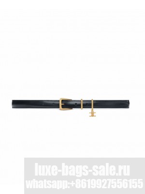 Celine Elegant Charm 18mm Leather Belt Black