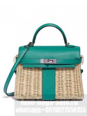 Hermes Kelly Picnic Mini Osier / Swift Vert Verone Green