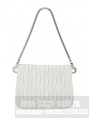 Miumiu Matelasse Nappa Leather Handbag 5BA200 Cream