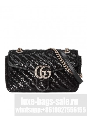 Gucci GG Marmont small sequin shoulder bag Black