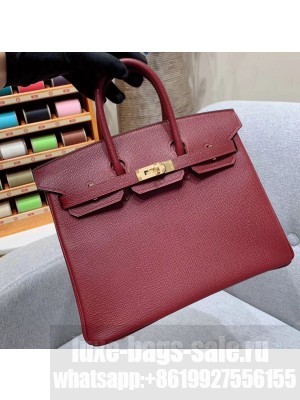 Hermes Birkin 25cm Bag in Original Epsom Leather Burgundy