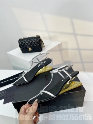 Jil Sander 65mm T-bar leather sandals Black