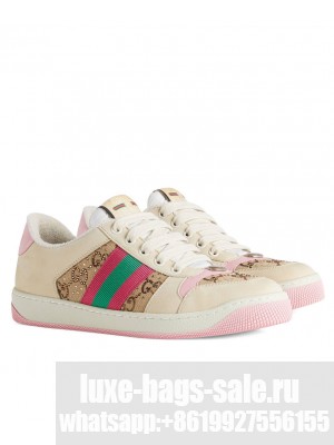 Gucci Women's Screener Sneaker With Crystals 677423 Pink