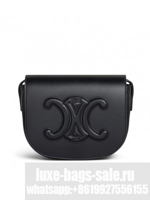 Celine Folco Cuir Triomphe In Smooth Calfskin Black