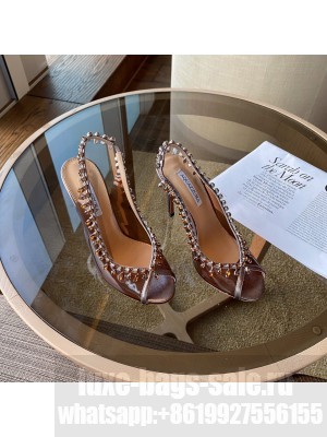 Aquazzura Seduction Crystal Toee Pump 105mm Purple 2022 Collection