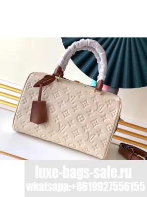 Louis Vuitton Monogram Empreinte Leather Speedy Bandouliere 25 Bag M44736 Creme