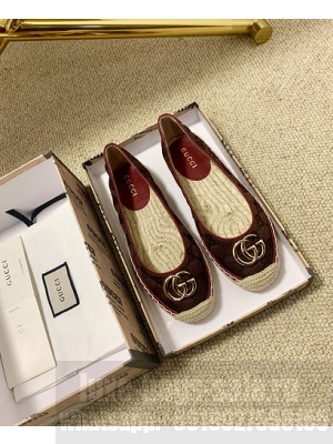 GUCCI GG MATELASSÉ CANVAS ESPADRILLES BURGANDY 2021 Collection