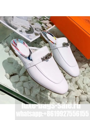 Hermes Calfskin Oz Mules White 2020 Collection