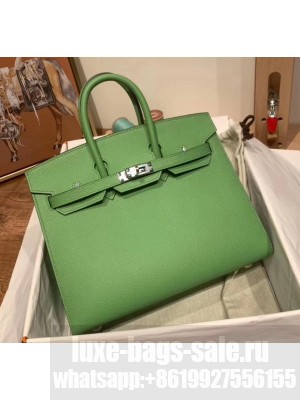 Hermes Birkin 25cm Bag in Origianl Epsom Leather Green/Silver 2020 Collection