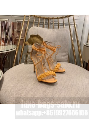 GIANVITO ROSSI LEOMI 105 MM LEATHER SANDALS ORANGE Spring/Summer 2021 Collection