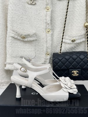 Chanel Lambskin Camellia Bloom 7cm Sandals 03