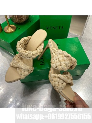 Bottega Veneta The Curve Raffia Heel Sandals 9.5cm Beige  2021 Collection