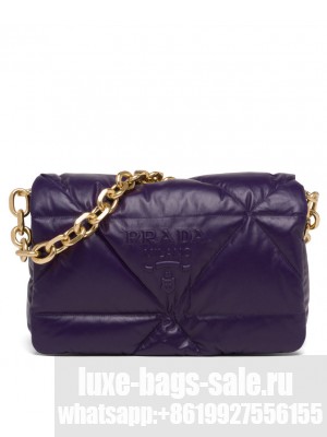 Prada Padded Nappa Leather Shoulder Bag 1BD306 Purple