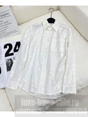 Louis Vuitton Women's Monogram Pattern Shirt White