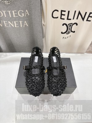 Alaïa BALLET FLATS IN BRAIDED LAMBSKIN BLACK