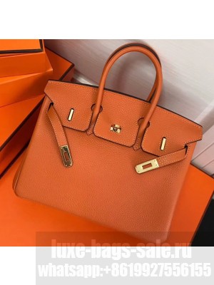 Hermes Birkin 25cm Bag Orange in Togo Leather With Gold Hardware