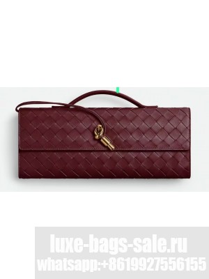 Bottega Veneta Long Clutch Andiamo With Handle 741511 Wine
