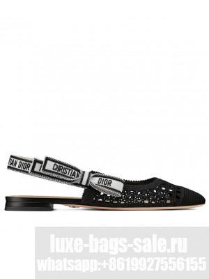Christian Dior & Moi Women's Slingback Ballerina Flat Black