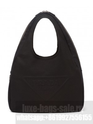 Prada Canvas Hobo Bag 2VY005 Black