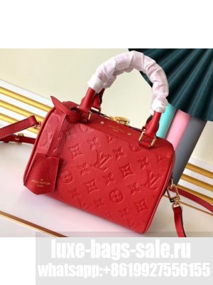 Louis Vuitton Monogram Empreinte Leather Speedy Bandouliere 20 Bag Red
