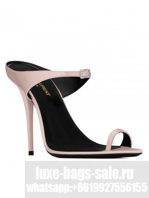 Saint Laurent Women's Dive Mules In Crepe Satin Light Pink