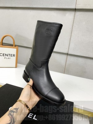 Chanel Calfskin 3cm Black Long Boots 05 2021 Collection
