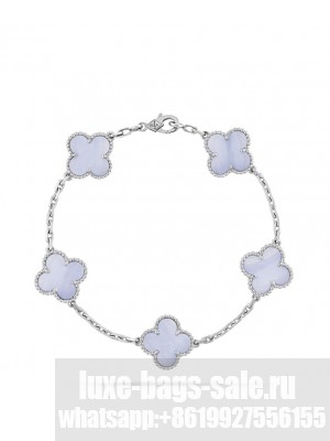 Van Cleef & Arpels Women's Vintage Alhambra Bracelet, 5 Motifs Silver