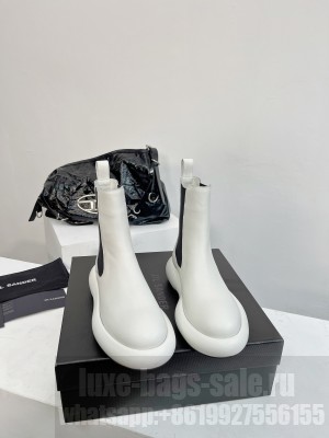 Jil Sander Leather ankle boots white