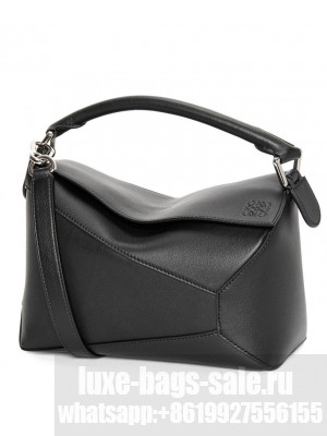 Loewe Mini Puzzle Bag In Classic Calfskin Black