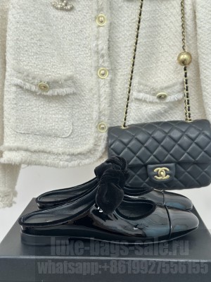 Chanel Patent Leather Mary Janes slide Flats G46149 2025 Black