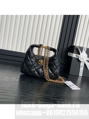 Chanel Shiny Lambskin & Gold-Tone Metal AS4966 black