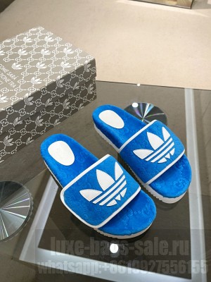 Adidas x Gucci women's platform GG cotton sponge sandal 2022 Collection 09