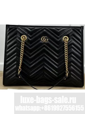 Gucci Marmont Medium Matelasse Shoulder Bag 447627 BLACK