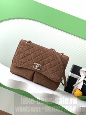 Chanel MAXI FLAP BAG Shoulder Bag AS6068 brown