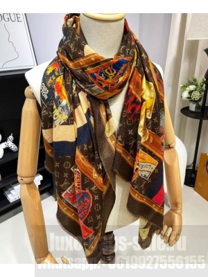 Louis Vuitton Women's Elysee Palace Hotel Scarf Dark Coffee