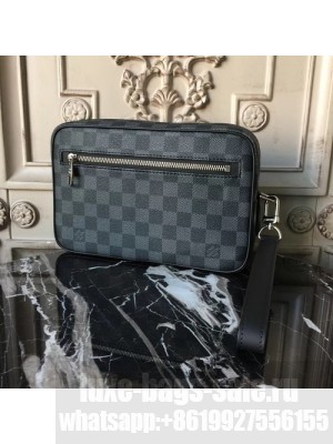 Louis Vuitton Kasai Clutch Damier Graphite Canvas Fall/Winter 2017 Collection M42838, Noir