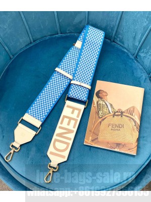 Fendi Strap You Check Ribbon Shoulder Strap Light Blue  2021 Collection