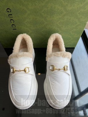 Gucci Fabric and Leather Loafers with Shearling Lining 03