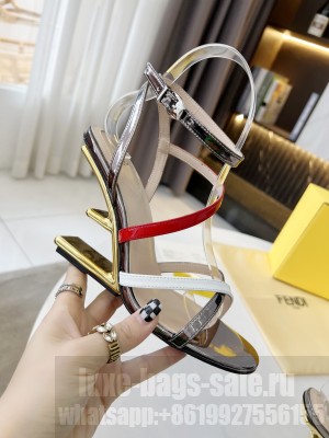 FENDI FIRST 85mm Strap high-heeled sandals 2022 Collection , Red/Yellow/white