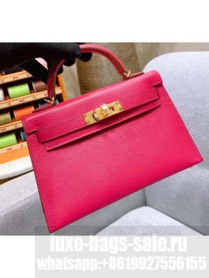 Hermes Mini Kelly II Bag in Original Epsom Leather Fuchsia