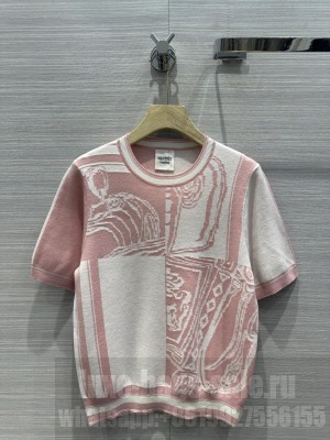 Hermes knitted wool top pink