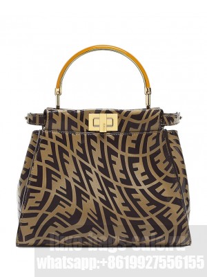 Fendi Peekaboo FF Vertigo Bag 8BN244 Coffee