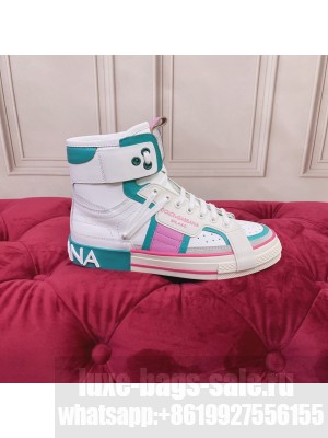 DOLCE & GABBANA UNISEX CALFSKIN 2.ZERO CUSTOM HIGH-TOP SNEAKERS WITH CONTRASTING DETAILS 2022 COLLECTION 05
