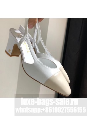 Chanel Heel 6.5cm Slingbacks G31318 White/Ivory 2019