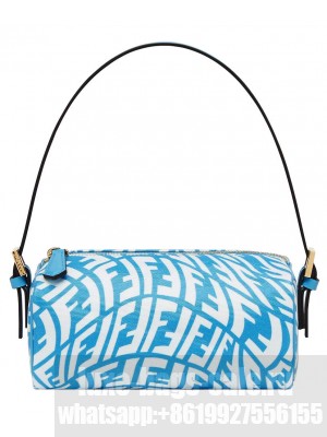 Fendi Mini FF Vertigo Canvas Shoulder Bag 8BS050 Blue